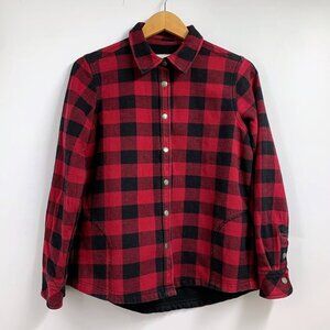 Orvis Red & Black Plaid Snap Down Shirt